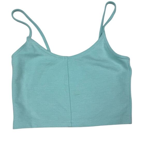 Topshop Tops - TOPSHOP Aqua Cropped Tank Top